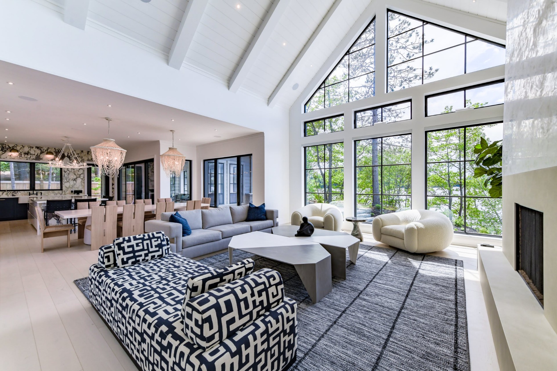Luxurious modern living room professionally cleaned in Oklahoma City
